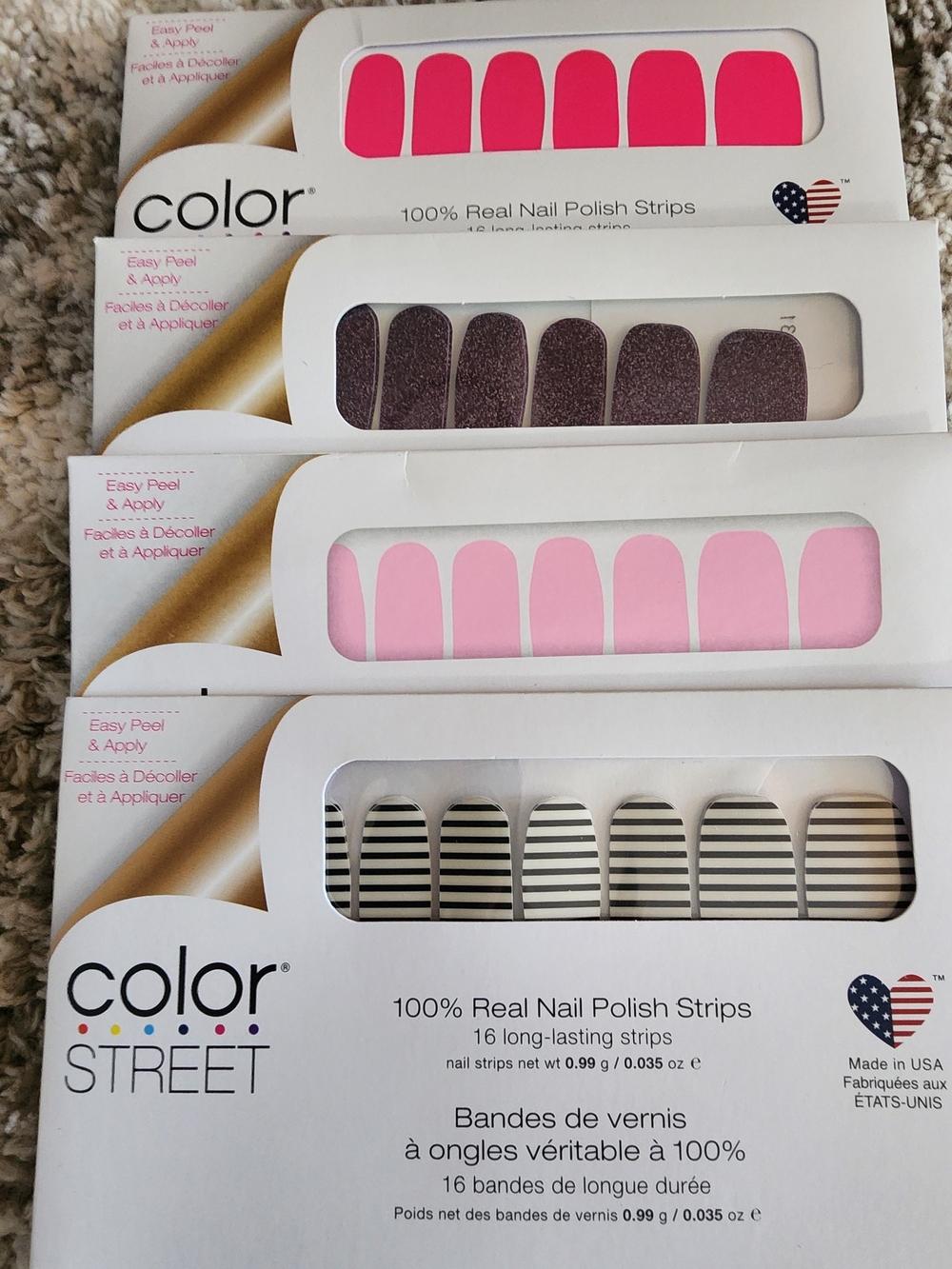 4 Color Street Nail Polish Strips - Variety Pack